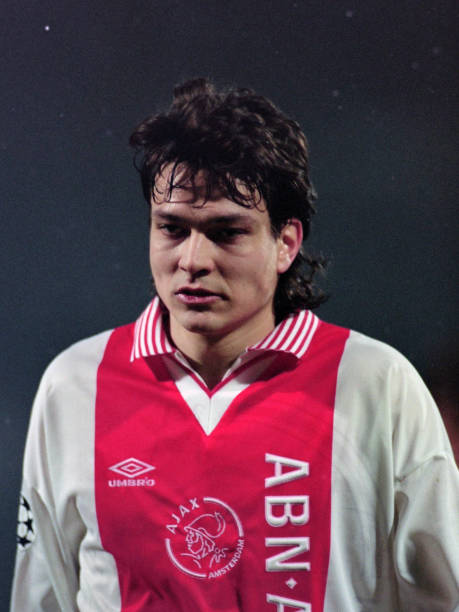 Jari Litmanen of Ajax in action during the UEFA Champions League quarter final second leg match between Ajax and Borussia Dortmund at the Olympic...