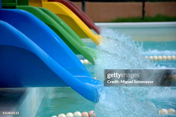 slide colour - water park stock pictures, royalty-free photos & images