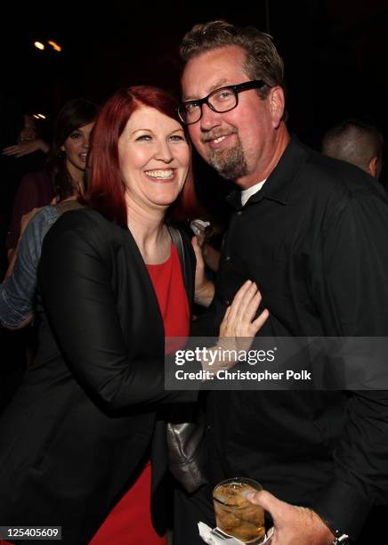 Actress Kate Flannery and Chris Haston attend The 2011 Entertainment Weekly And Women In Film Pre-Emmy Party Sponsored By L'Oreal at BOA Steakhouse...