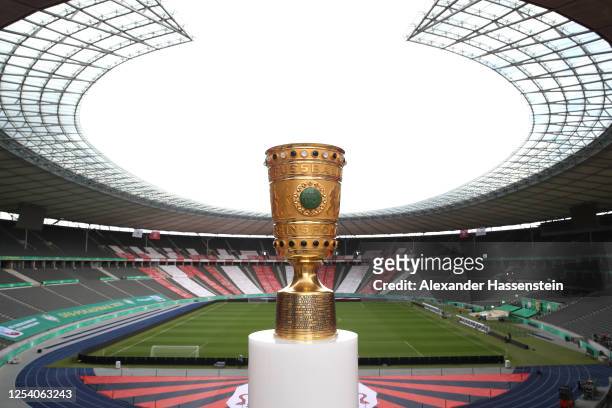 General view of the German Cup winners Trophy ahead of the German Cup Final 2020 between Bayer 04 Leverkusen and FC Bayern Muenchen at Olympiastadion...