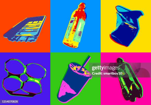 plastics and packaging - styrofoam container stock illustrations