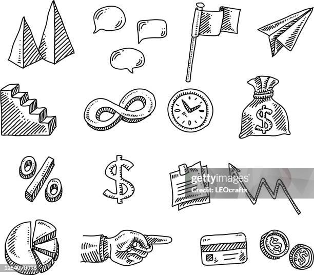 business design elements drawing - wall clock stock illustrations