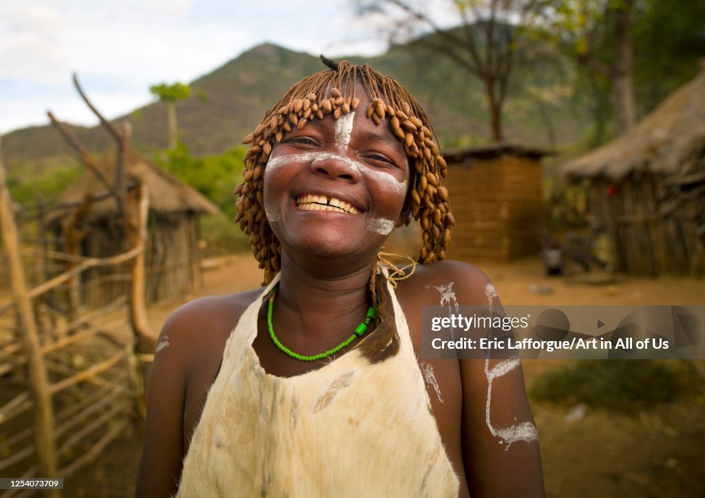 Tharaka woman wearing a traditional wig, Nairobi county, Mount kenya, Kenya...