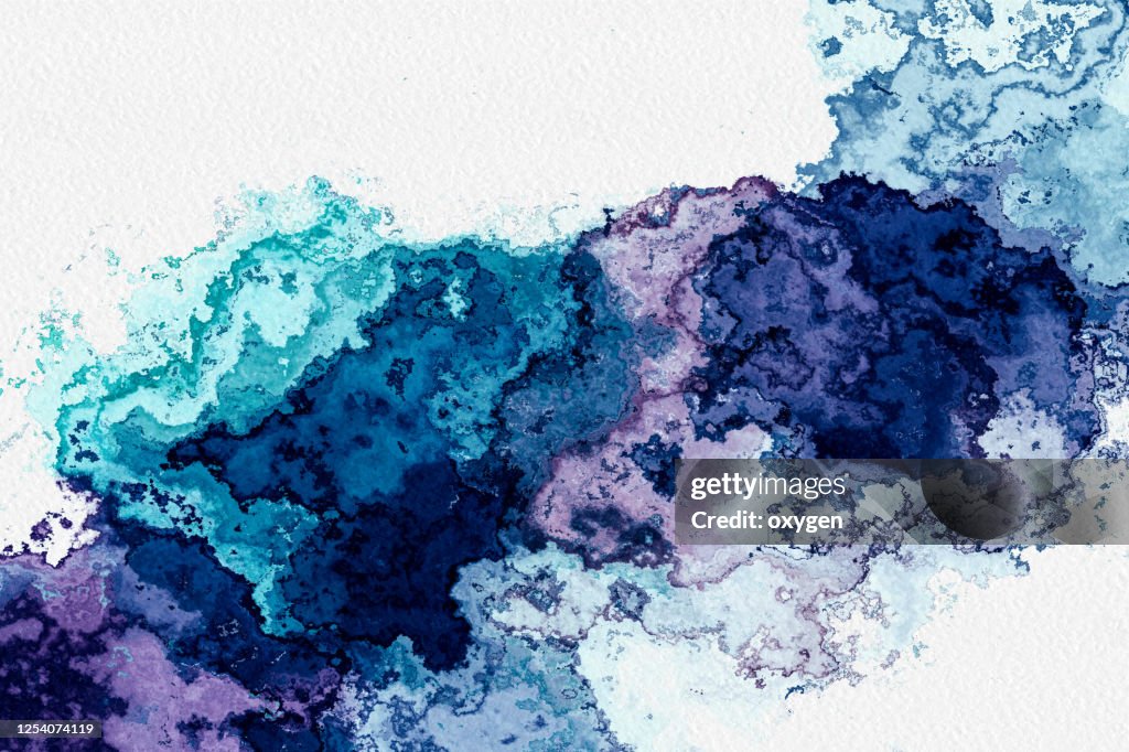 Abstract Watercolor Gradient Blue Purple Digital Background in blue color.