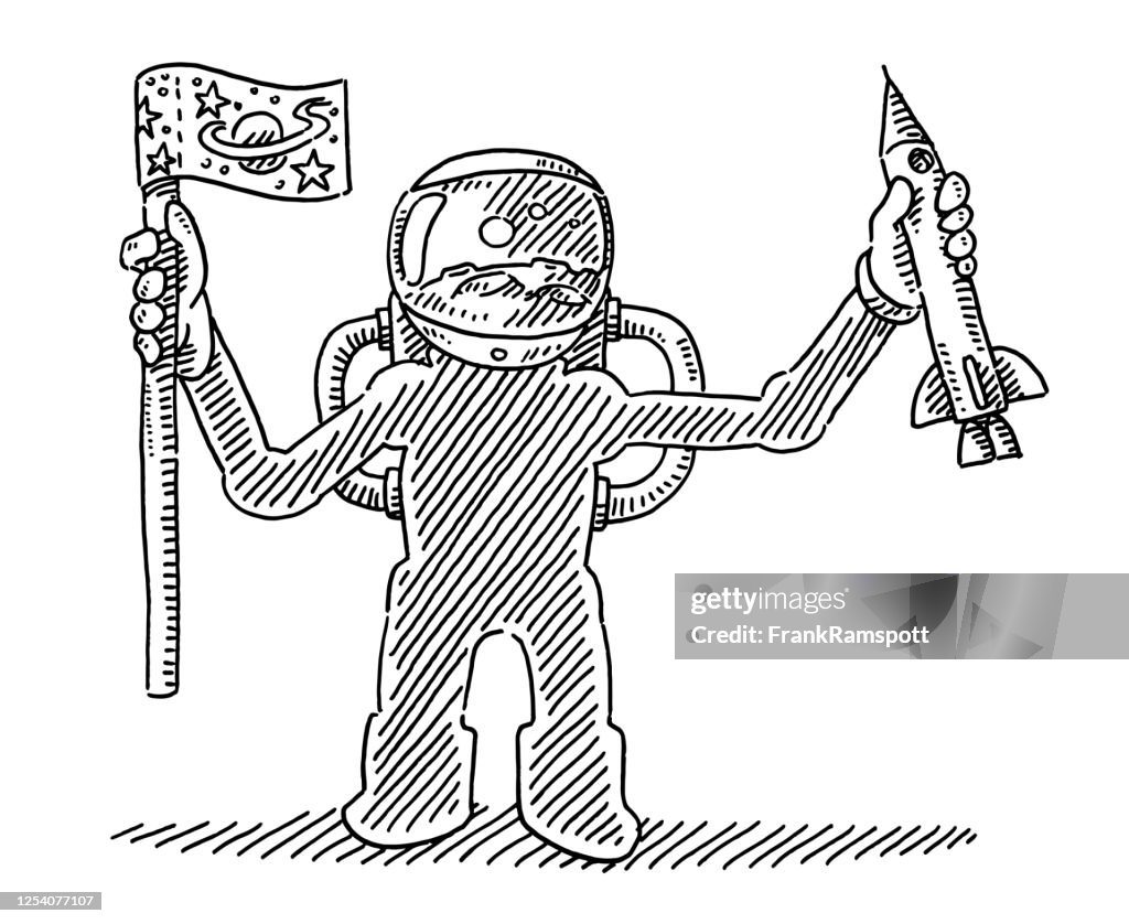 Cartoon Astronaut Holding Flag And Rocket Toy Drawing High-Res Vector Graphic - Getty Images Cartoon Astronaut Holding Flag And Rocket Toy Drawing High-Res Vector Graphic - Getty Images