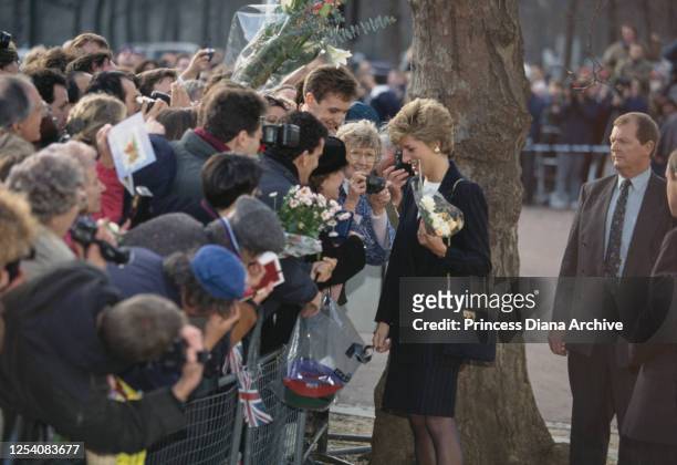 Diana, Princess of Wales outside the ICA galleries on The Mall, for her last official public engagement, 16th December 1993.