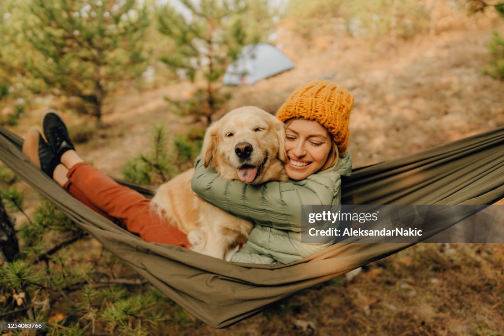 Relaxing in the hammock