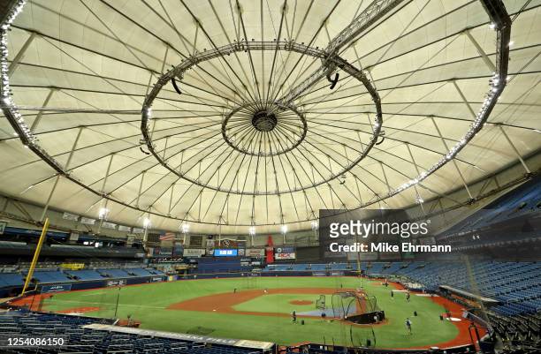 General view of Tropicana Field during their Summer Workout on July 03, 2020 in St Petersburg, Florida.