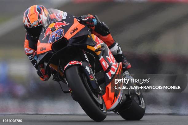 Red Bull KTM Factory Racing Australian's rider Jack Miller rides during the 2nd free practice session ahead of the French MotoGP Grand Prix race of...