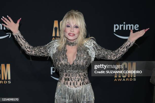 Singer Dolly Parton attends the Academy of Country Music Awards at Ford Center at the Star in Frisco, Texas, on May 11, 2023.