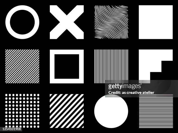 grafische, geometrische bauhaus-formen.  vektor-plakate im minimalistischen modernistischen stil - bedecken stock-grafiken, -clipart, -cartoons und -symbole