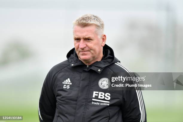 Leicester City manager Dean Smith during the Leicester City Training and Press Conference at Seagrave Training Complex on May 12th, 2023 in...