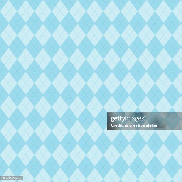 argyle vector pattern. navy blue with thin white dotted line - harlequin stock illustrations