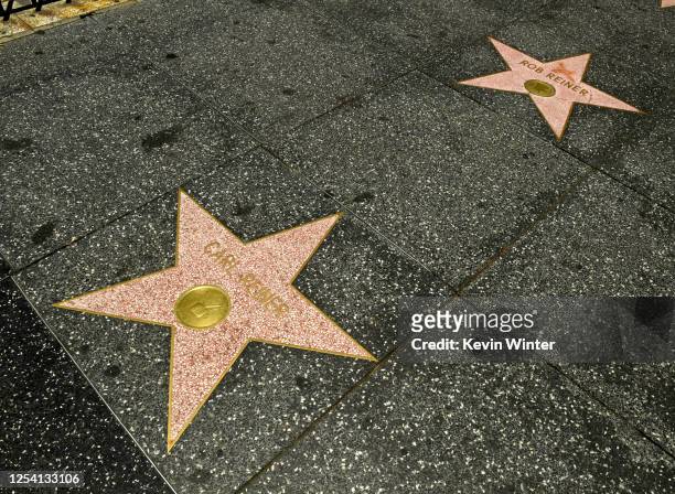 Carl Reiner and Rob Reiner's stars on the Hollywood Walk of Fame are shown on July 03, 2020 in Hollywood, California.