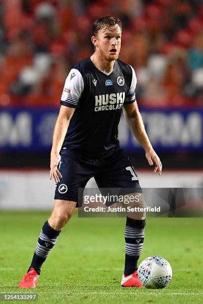 Alex Pearce of Millwall during the Sky Bet Championship match between Charlton Athletic and Millwall at The Valley on July 03, 2020 in London,...