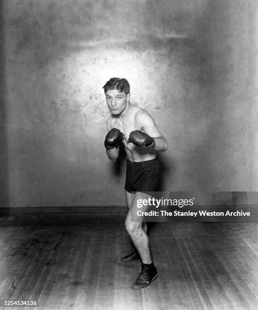 Bantamweight professional boxer Charley Phil Rosenberg of the United States poses for a portrait after winning the Bantamweight title on March 21,...