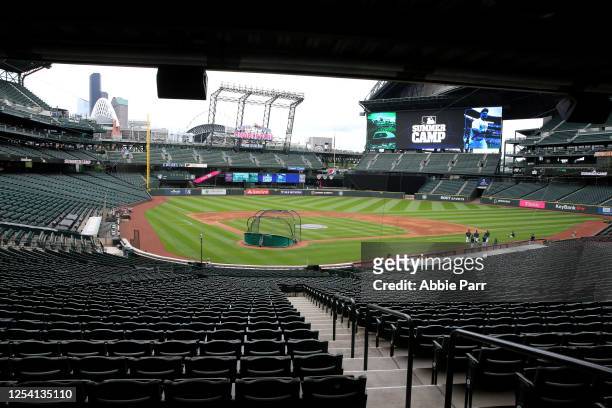 General view of T-Mobile Park while the Seattle Mariners participate in summer workouts at T-Mobile Park on July 03, 2020 in Seattle, Washington.