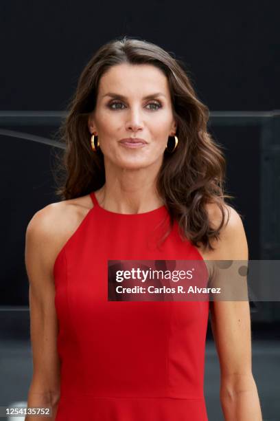 Queen Letizia of Spain is seen at the Innovation and Design National awards 2019 at Ciudad de las Artes Y Las Ciencias on July 03, 2020 in Valencia,...