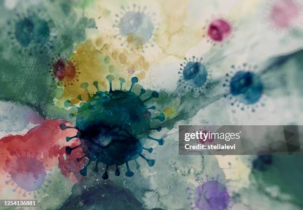 virus cells background and viral infection - coronavirus 2019 stock illustrations