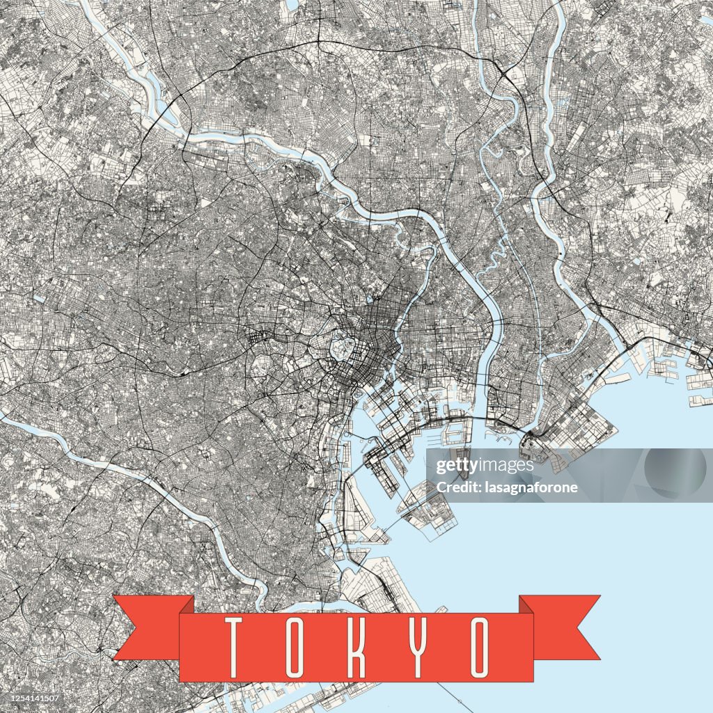 Tokyo, Japan Vector Map
