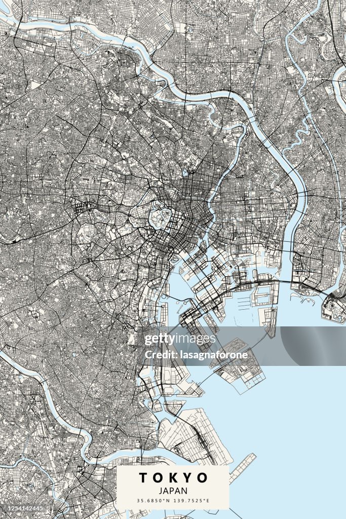 Tokyo, Japan Vector Map