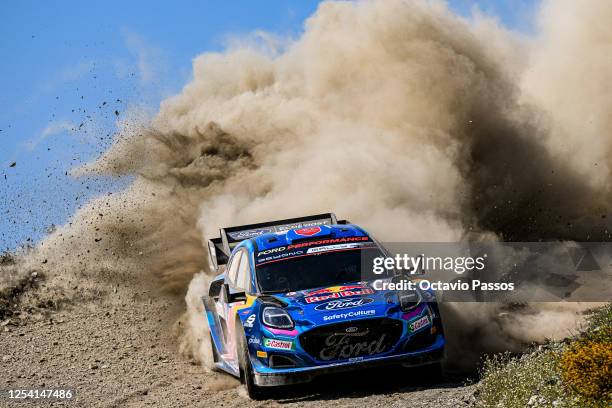 Pierre-Louis Loubet of France and Nicolas Gilsoul of Belgium compete in their FORD Puma Rally1 HYBRID during the SS2 Gois of the FIA World Rally...