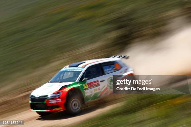Armin Kremer and Timo Gottschalk from Germany racing with Skoda Fabia RS races during Day Two of the FIA World Rally Championship Portugal on May 12,...