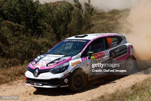 Helder Miranda and Vitor Pereira from Portugal racing with Renault Clio RS races during Day Two of the FIA World Rally Championship Portugal on May...