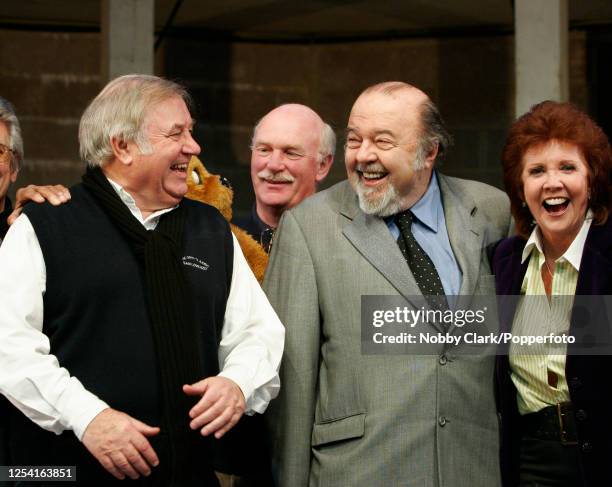 British entertainers Jimmy Tarbuck, Roger De Courcey, Sir Peter Hall and Cilla Black performing during "Jimmy Tarbuck and Friends", a charity gala...