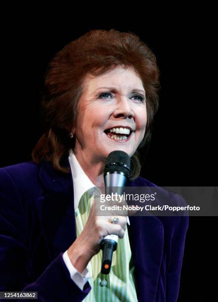 British singer and presenter Cilla Black performing during "Jimmy Tarbuck and Friends", a charity gala production at the Rose Theatre in...
