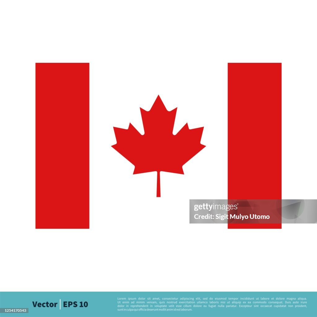 Canadian Flag Maple Leaf Icon Vector Logo Template Illustration Design. Vector EPS 10.