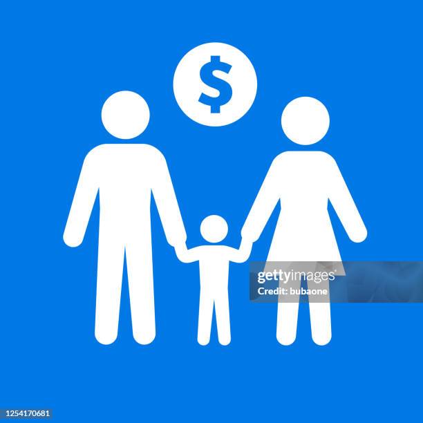 family with a child money issues icon - family dollar stock illustrations