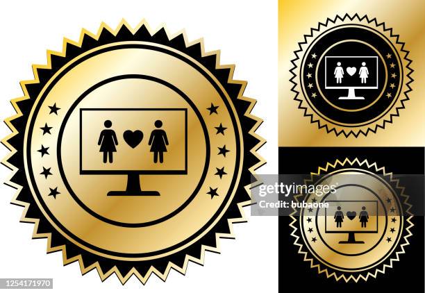 computer monitor with online dating icon - multiple computer screens white background stock illustrations