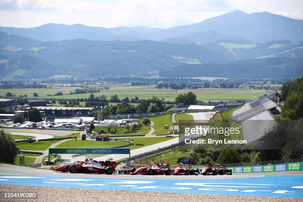 Oscar Piastri of Australia and Prema Racing drives on track during the feature race for the Formula 3 Championship at Red Bull Ring on July 04, 2020...