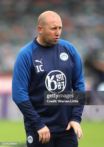 Paul Cook, manager of Wigan Athletic is pictured ahead of the Sky Bet Championship match between Brentford and Wigan Athletic at Griffin Park on July...