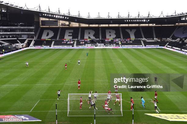 General view as Chris Martin of Derby County scores his sides first goal during the Sky Bet Championship match between Derby County and Nottingham...