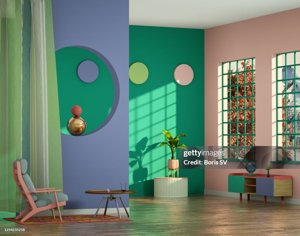 Chalet in mid-century style