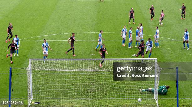 Kalvin Phillips of Leeds United scores from a direct free kick during the Sky Bet Championship match between Blackburn Rovers and Leeds United at...