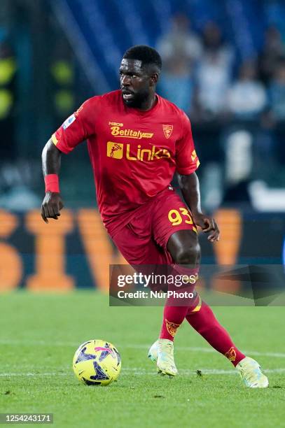 Samuel Umtiti of US Lecce during the Serie A match between SS Lazio and US Lecce at Stadio Olimpico, Rome, Italy on May 12, 2023.