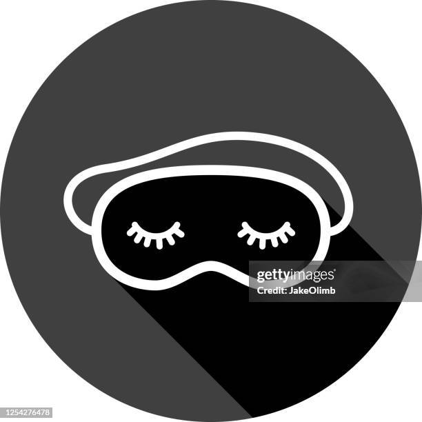 schlafmaske icon silhouette - augen geschlossen stock-grafiken, -clipart, -cartoons und -symbole