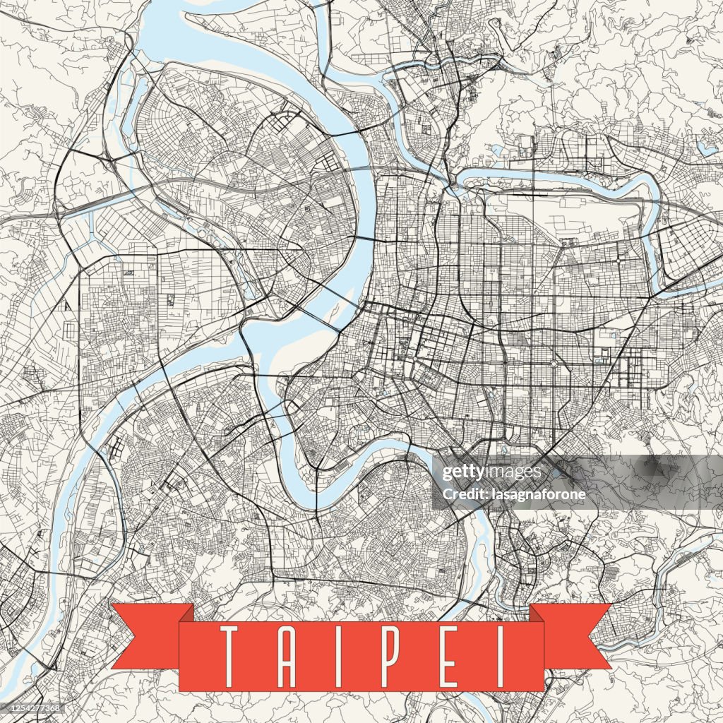 Taipei, Taiwan Vector Map