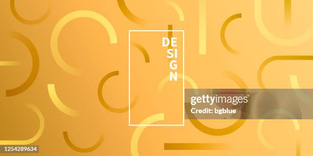 abstract design with geometric shapes - trendy orange gradient - circle shape stock illustrations