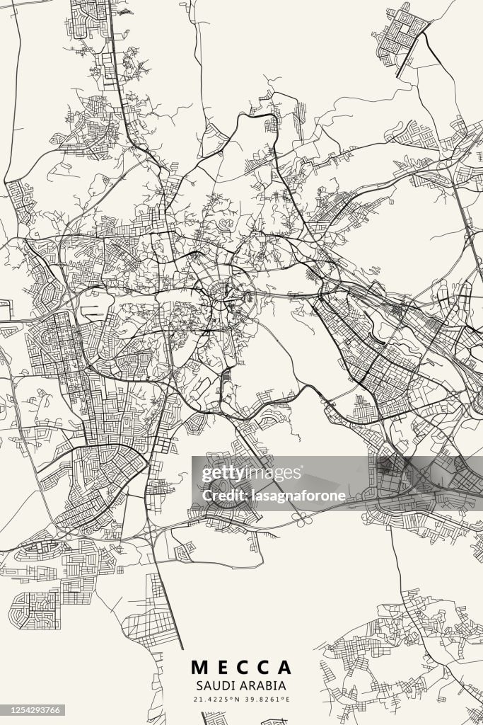 Meka Map Mecca Saudi Arabia Vector Map High-Res Vector Graphic - Getty Images
