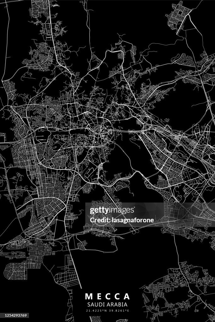 Mecca, Saudi Arabia Vector Map