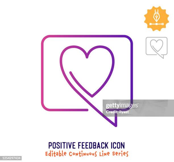 positive feedback continuous line editable stroke line - attract customer vector stock illustrations