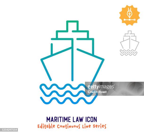 maritime law continuous line editable stroke line - us navy stock illustrations