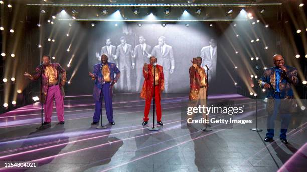 In this screengrab, Willie Green, Otis Williams, Terry Weeks, and Ron Tyson of the Temptations perform for the 40th Anniversary of “A Capitol Fourth”...