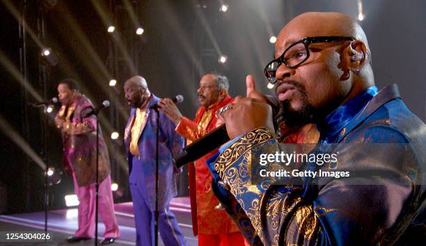 In this screengrab, Willie Green, Otis Williams, Terry Weeks, and Ron Tyson of the Temptations perform for the 40th Anniversary of “A Capitol Fourth”...