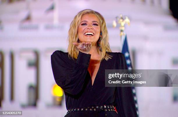 In this screengrab, American singer, Lauren Alaina performs for the 40th Anniversary of “A Capitol Fourth” on PBS on July 04, 2020 in Washington, DC.