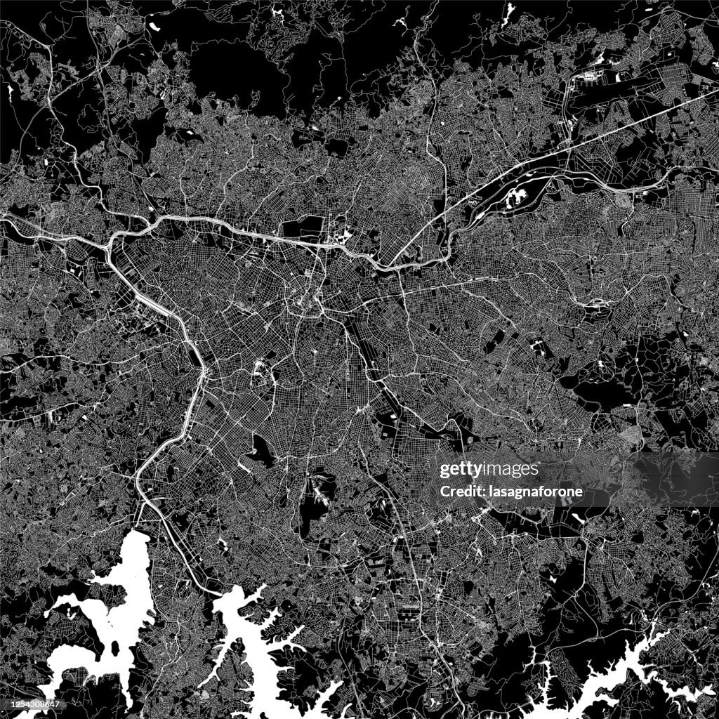 Sao Paulo, Brazil Vector Map